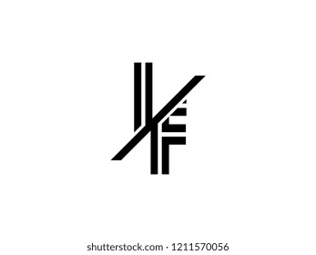 The monogram logo letter IF is sliced black