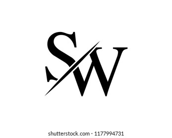 Monogram Logo Letter Sw Sliced Stock Vector (Royalty Free) 1177994731 ...