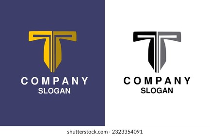 Monogram logo of letter T in vector format. easy to edit and custom.