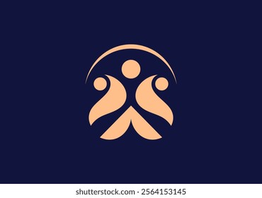 monogram logo letter A with a teamwork symbol