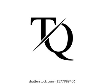The monogram logo letter TQ is sliced