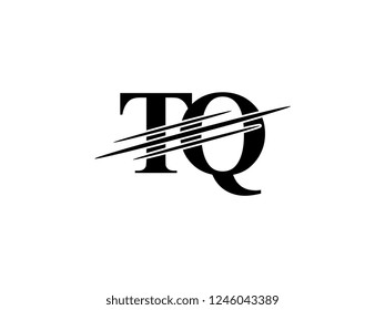 The monogram logo letter TQ is sliced black