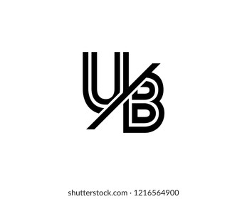 The monogram logo letter UB is sliced black
