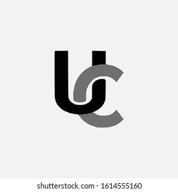 monogram logo letter UC or CU modern look, simple, minimalist, on white background