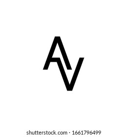 monogram logo letter a and v design template