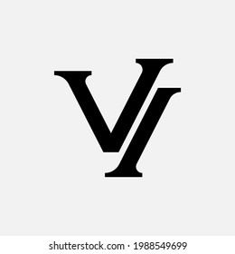 Letras del logotipo del monograma V, I, VI o IV modernas, sencillas, esporádicas, de color negro sobre fondo blanco