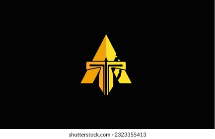 Monogram logo of letter AT Vector. very easy to edit and custom, for you!