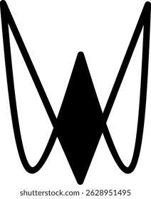 monogram logo letter w in the middle is black