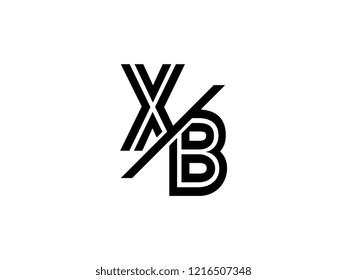 The monogram logo letter XB is sliced black