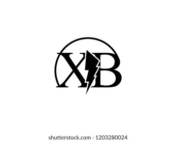 The monogram logo letter XB is split by lightning