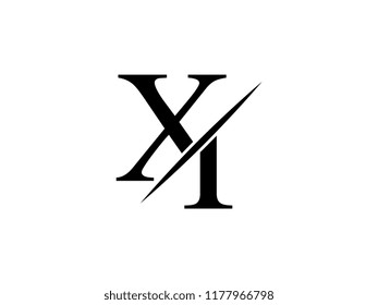 The monogram logo letter XI is sliced
