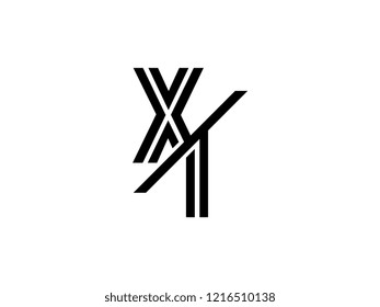 The monogram logo letter XI is sliced black
