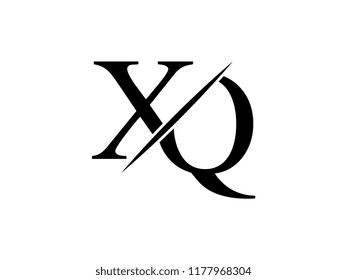 The monogram logo letter XQ is sliced