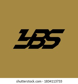 Monogram logo letter Y, B, S, YBS, YSB, BSY, BYS, SYB or SBY modern, simple, sporty, black color on gold background svg