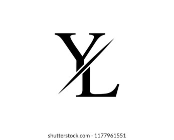 The monogram logo letter YL is sliced