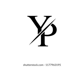 The monogram logo letter YP is sliced