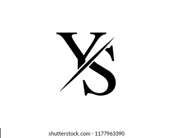 The monogram logo letter YS is sliced