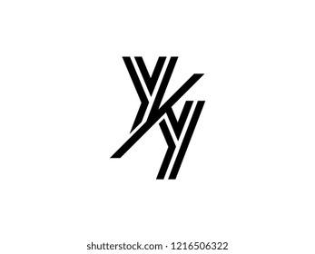 The monogram logo letter YY is sliced black