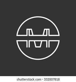 Monogram logo lettering letter M