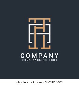 monogram logo letters AA in gold and white