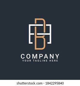 letras del logotipo de monograma BA o AB en oro y blanco