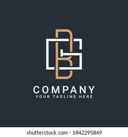letras del logotipo de monograma BG o GB en oro y blanco