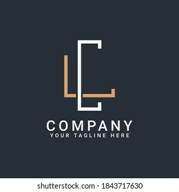 letras del logotipo de monograma CL o LC en oro y blanco