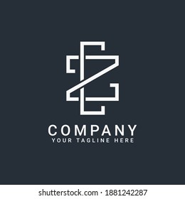 letras del logotipo de monograma CZ o ZC en oro y blanco