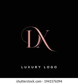 letras de logotipo de monograma DX o XD en oro y negro
