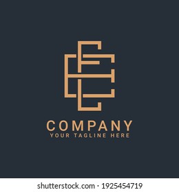 Monogramm-Logo-Buchstaben EE in goldenen Farben