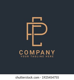 Monogram Logo Letters Ep Pe Gold Stock Vector (Royalty Free) 1925454755 ...