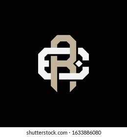 monogram logo letters ER or RE sporty, modern, simple, interlock on black background