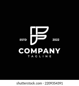 Letras del logotipo del monograma Iniciales F