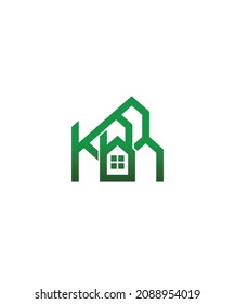 Monogram logo of the letters KBR with a combination of house symbols