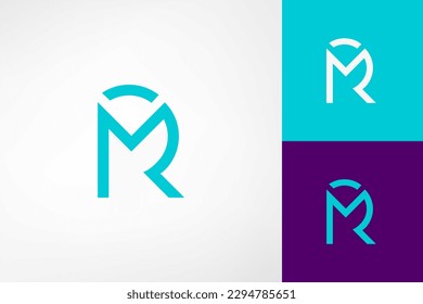 Monogram logo for the letters MR or RM combined in a simple and modern way. Clean, sophisticated and luxurious makes it perfect for logos of any kind of company.