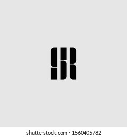 monogram logo letters  SR in a modern style, free vector