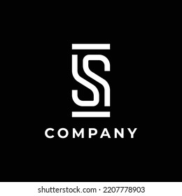 monogram logo line design letter s