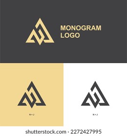 Monogram Logo Luxury vector logotype with business template. Premium letter NA logo with golden design. Elegant corporate identity