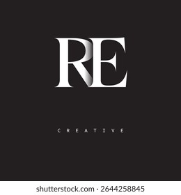 RE Monogram Logo Minimal Elegant Letter Mark para el lujo, la moda   Marcas creativas	
