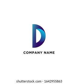 monogram logo, modern, elegant and professional letter D logo with a gradation of blue in a white background, can be used for company and business logo names