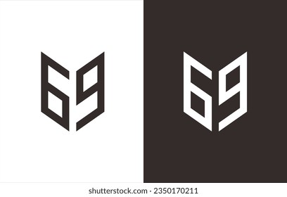 MONOGRAM LOGO OF NUMBERS "6" AND "9" IN MASK FOR YOUR BRAND PURPOSES