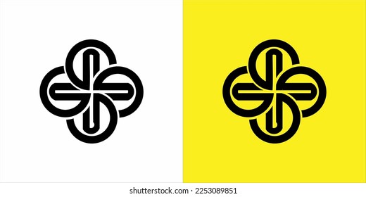 monogram logo O N with black color and elegant white and yellow background