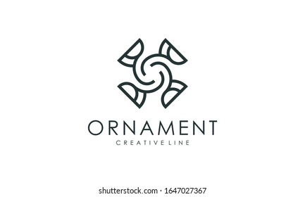 Monogram logo ornament property outline