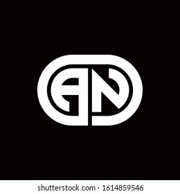 AN monogram logo with an oval style on a black background	