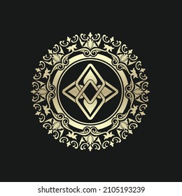 monogram logo for packaging, labels, for luxury products. 
