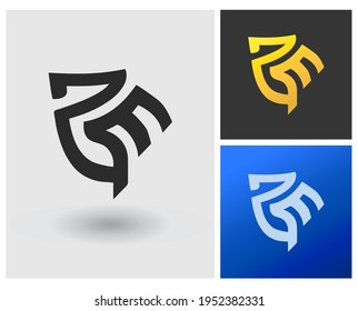 Monogram logo PM SM letter initial modern template with vector apps concept