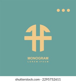 Monogram logo premium | logotype for business, brand, initial, consept. Premium FF or FHF logo. Elegant corporate identity. initial logo. signs and symbols