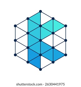 Monogram Logo SET Hexagonal Data Connect Icon 