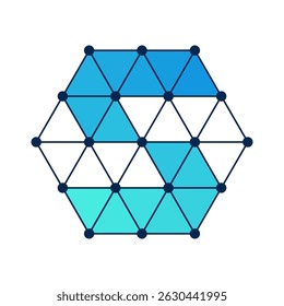 Monogram Logo SET Hexagonal Data Connect Icon 
