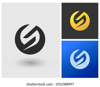 Monogram logo SG LG negative space letter initial modern template with vector apps concept